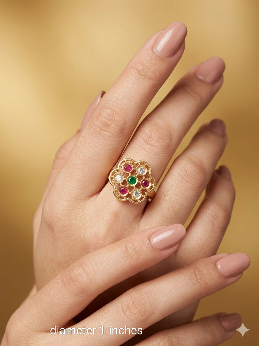 Gold Cocktail Akemi Indian Finger Rings