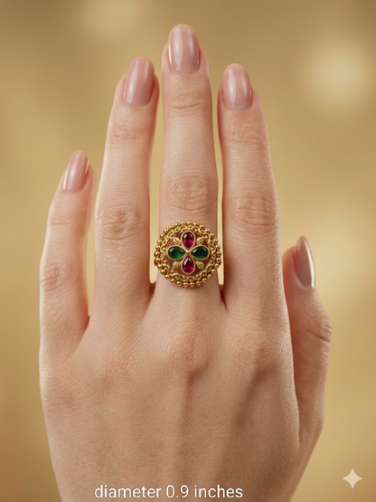 Gold Cocktail Misha Indian Finger Rings
