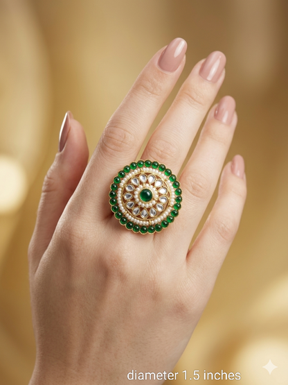 Kundan Adjustable Maira Indian Finger Rings