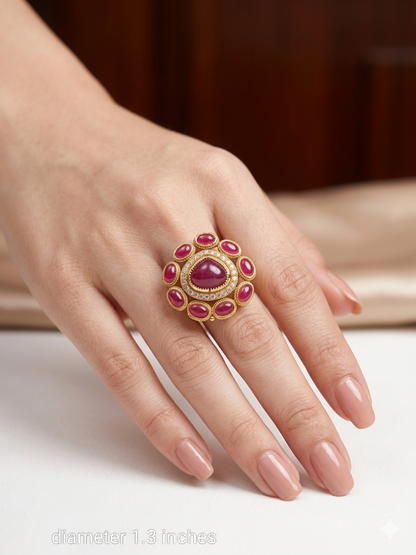 Kundan Adjustable Reeba Indian Finger Rings