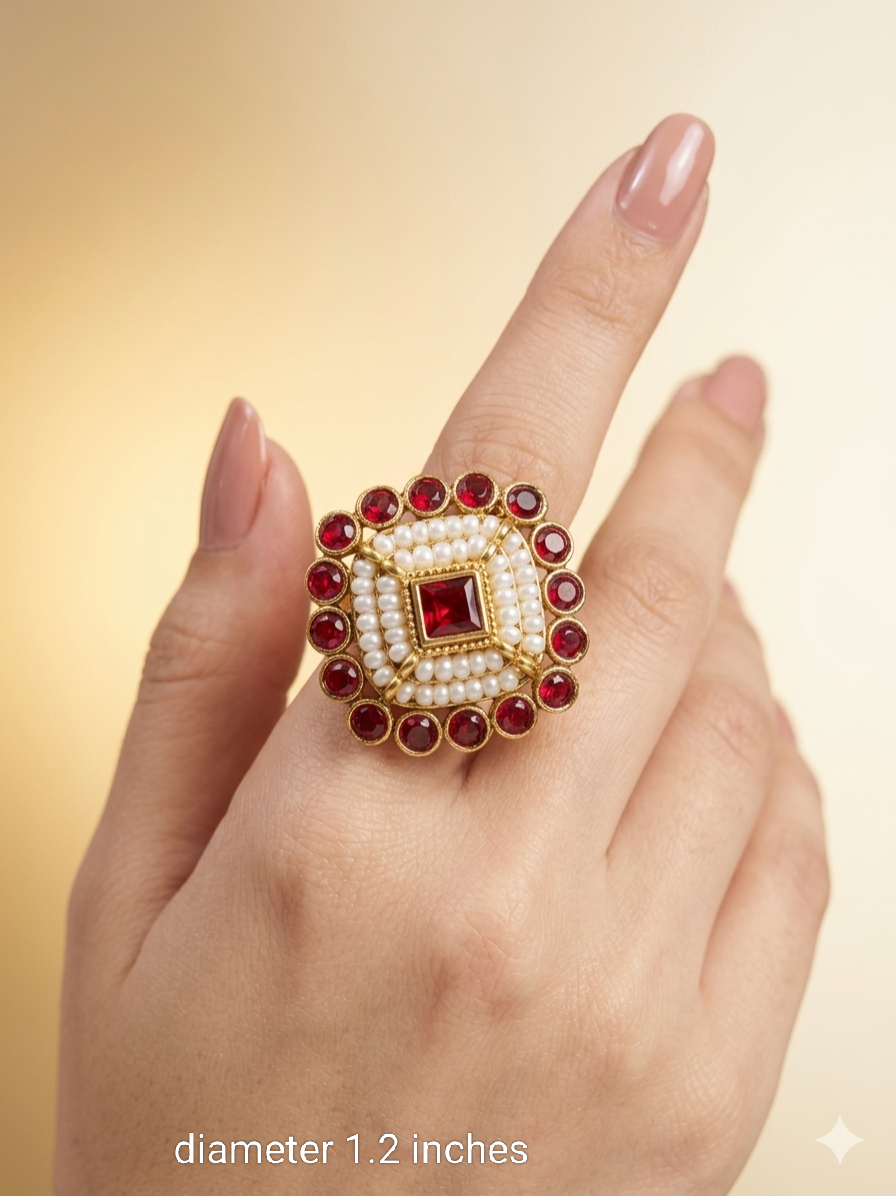 Kundan Adjustable Nigar Indian Finger Rings