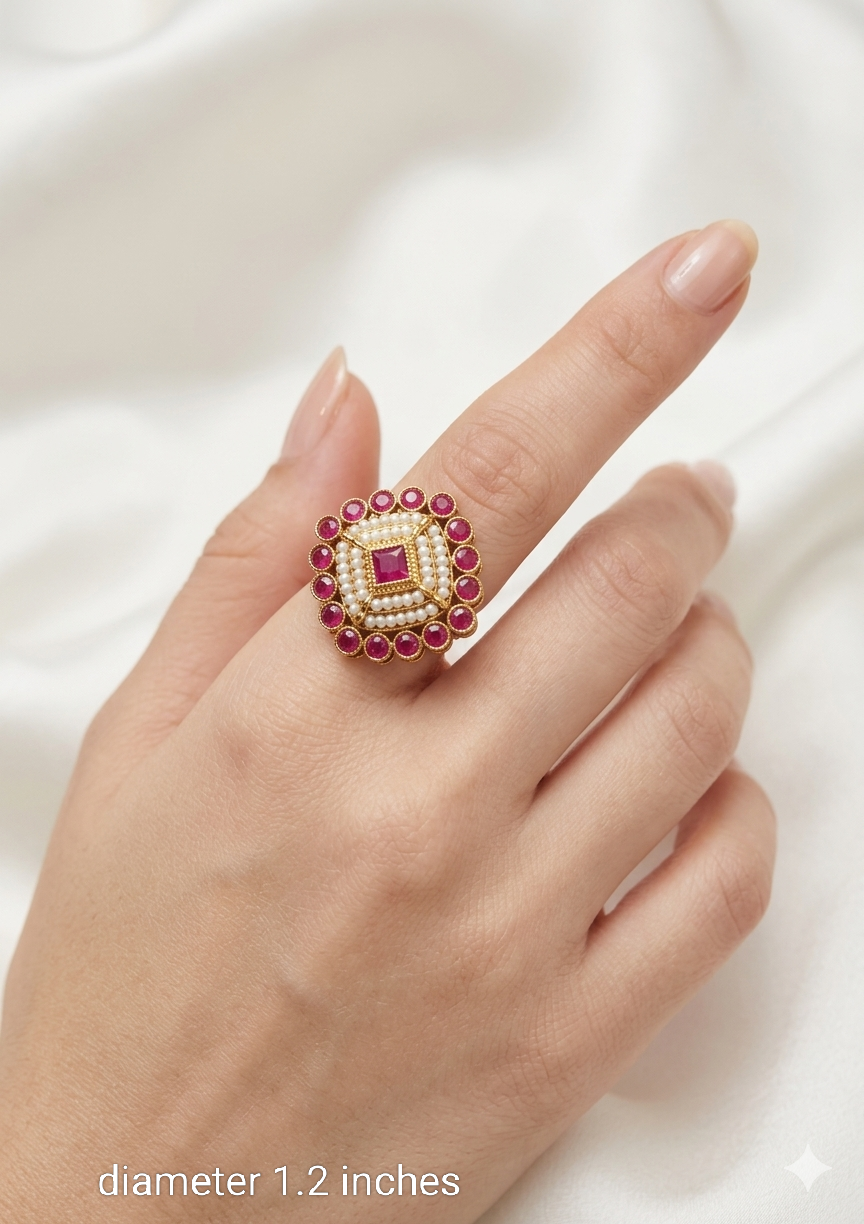 Kundan Adjustable Nigar Indian Finger Rings