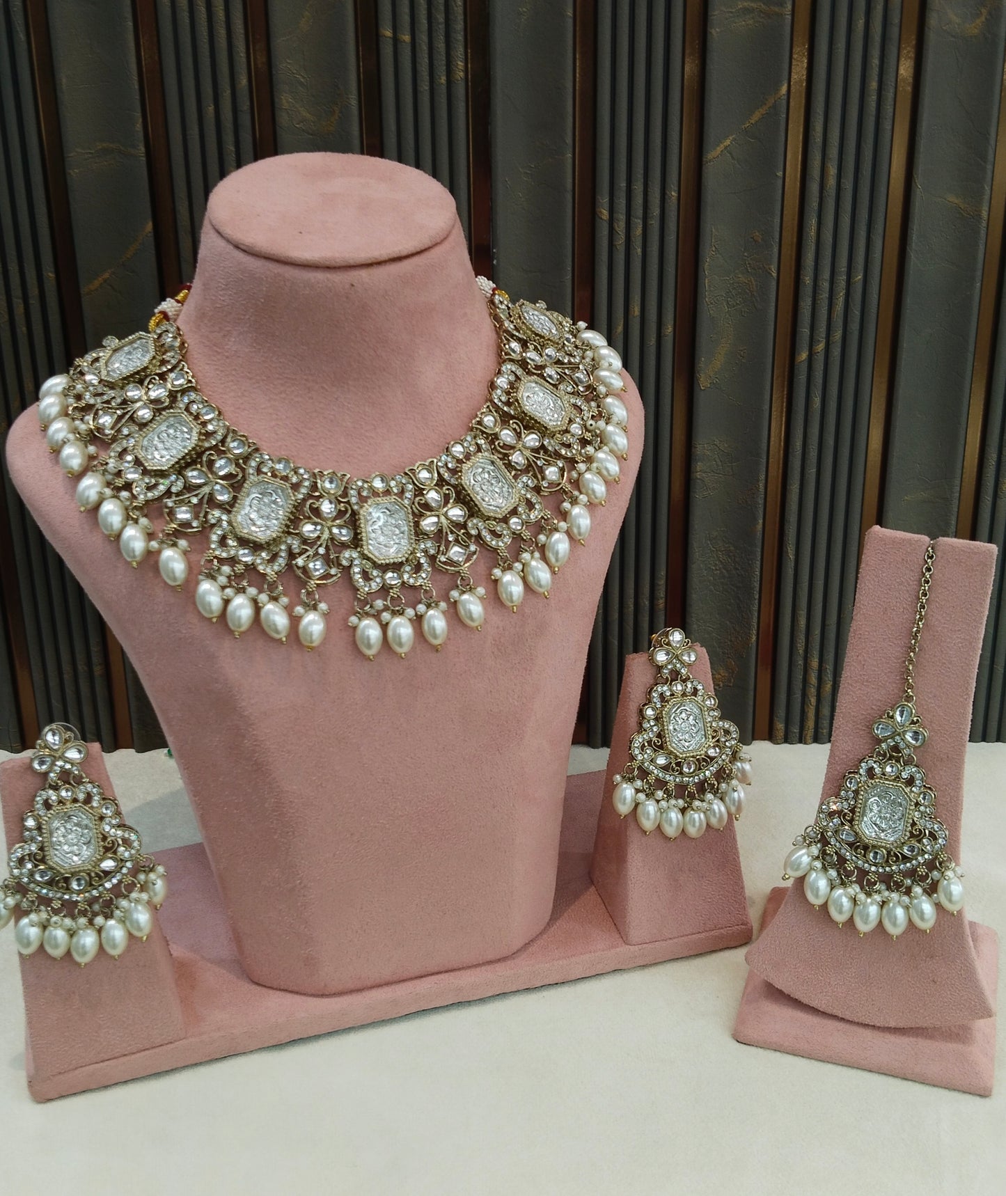 Antique Kundan necklace Set/ kundan Indian jewellery kundan Rony sets