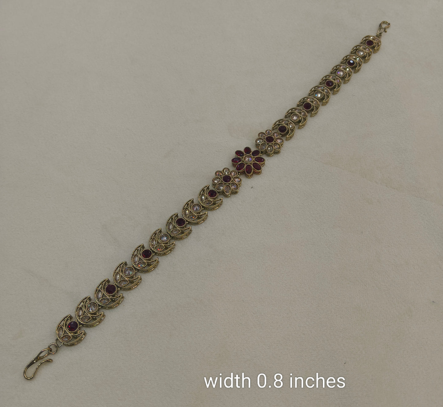 Antique Maroon Headpiece Matha Patti sheesh fool Manha Head Jewellery