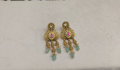Gold Polki niha Earrings