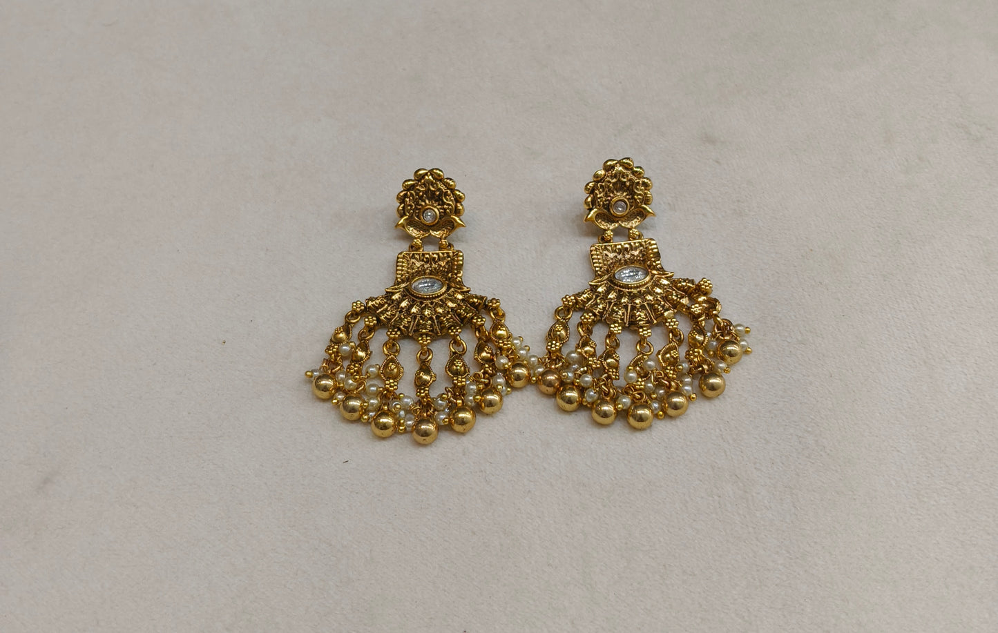 Gold Polki niha Earrings