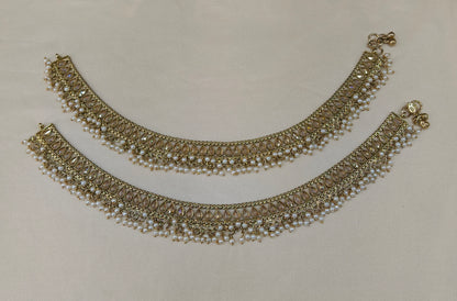 Antique Gold Anklets Jhanjar Payal Heer Indian Jewellery