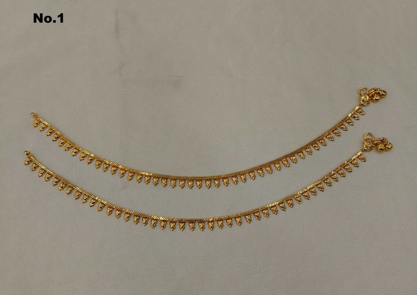 Gold Anklets Jhanjar Payal Indian Taran Jewellery  Set