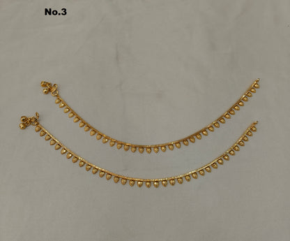 Gold Anklets Jhanjar Payal Indian Taran Jewellery  Set