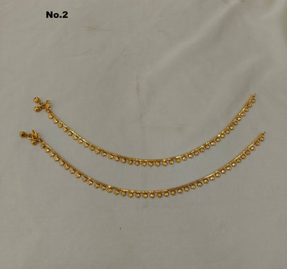 Gold Anklets Jhanjar Payal Indian Taran Jewellery  Set