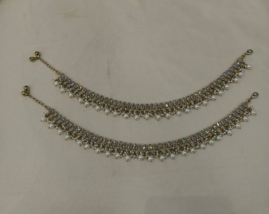 Antique Gold Anklets Jhanjar Payal Heer Indian Jewellery