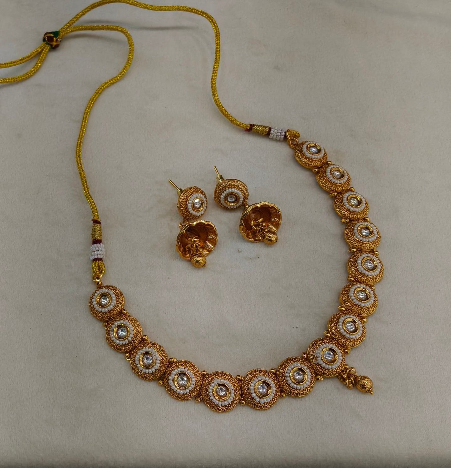 Gold Polki Necklace Jewellery Mansi Set