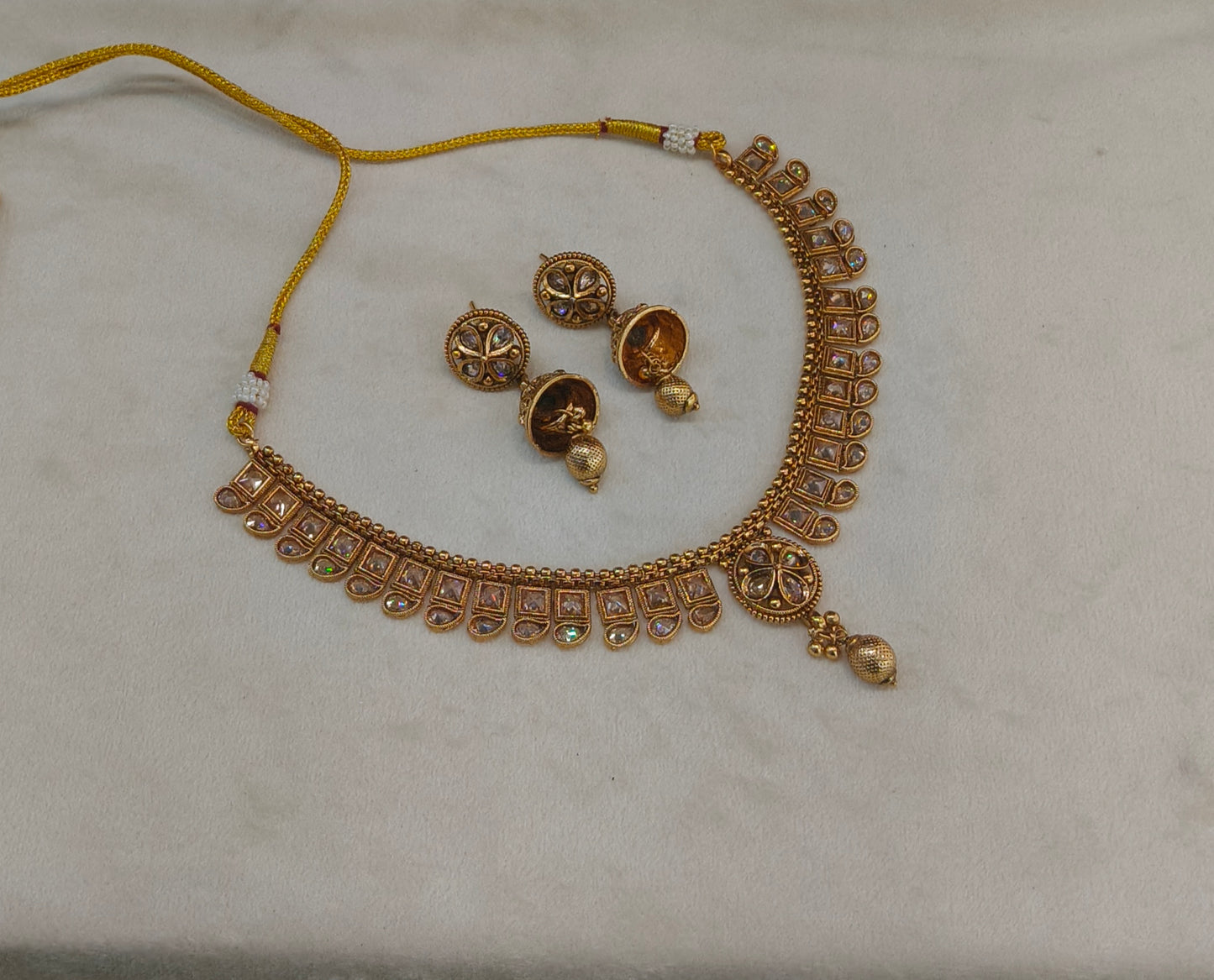 Gold Polki Necklace Jewellery Mansi Set
