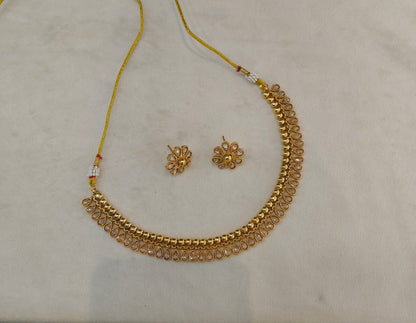 Gold Polki Necklace Jewellery Mansi Set