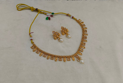 Gold Polki Necklace Jewellery Mansi Set