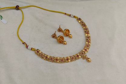 Gold Polki Ruby Necklace Jewellery Mansi Set