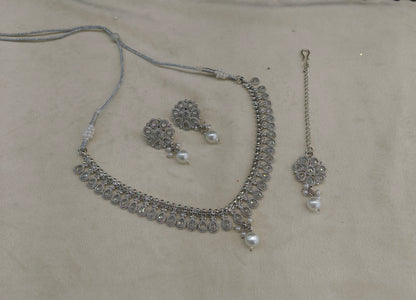 Silver necklace Set/ Silver set Anju Jewellery