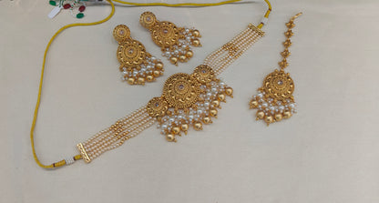 Gold Polki  Necklace Jewellery Lipi Set