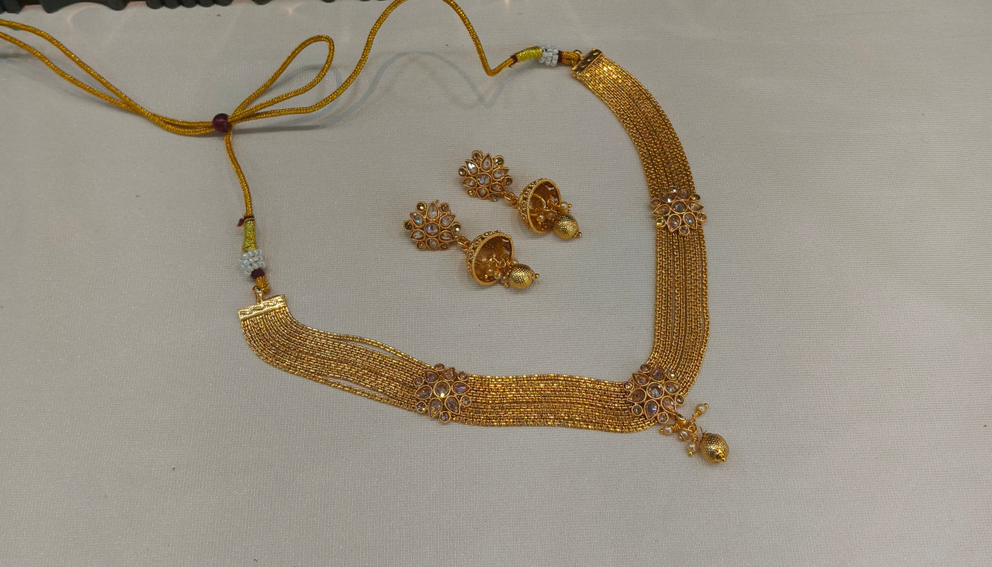 Gold Polki  Necklace Jewellery Juhi Set