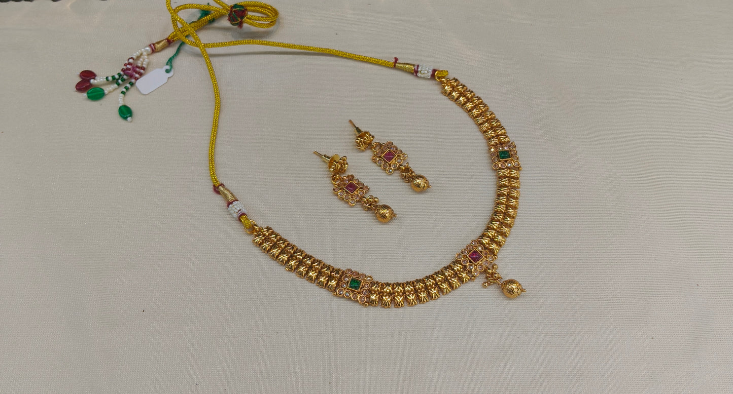 Gold Polki  Necklace Jewellery Juhi Set