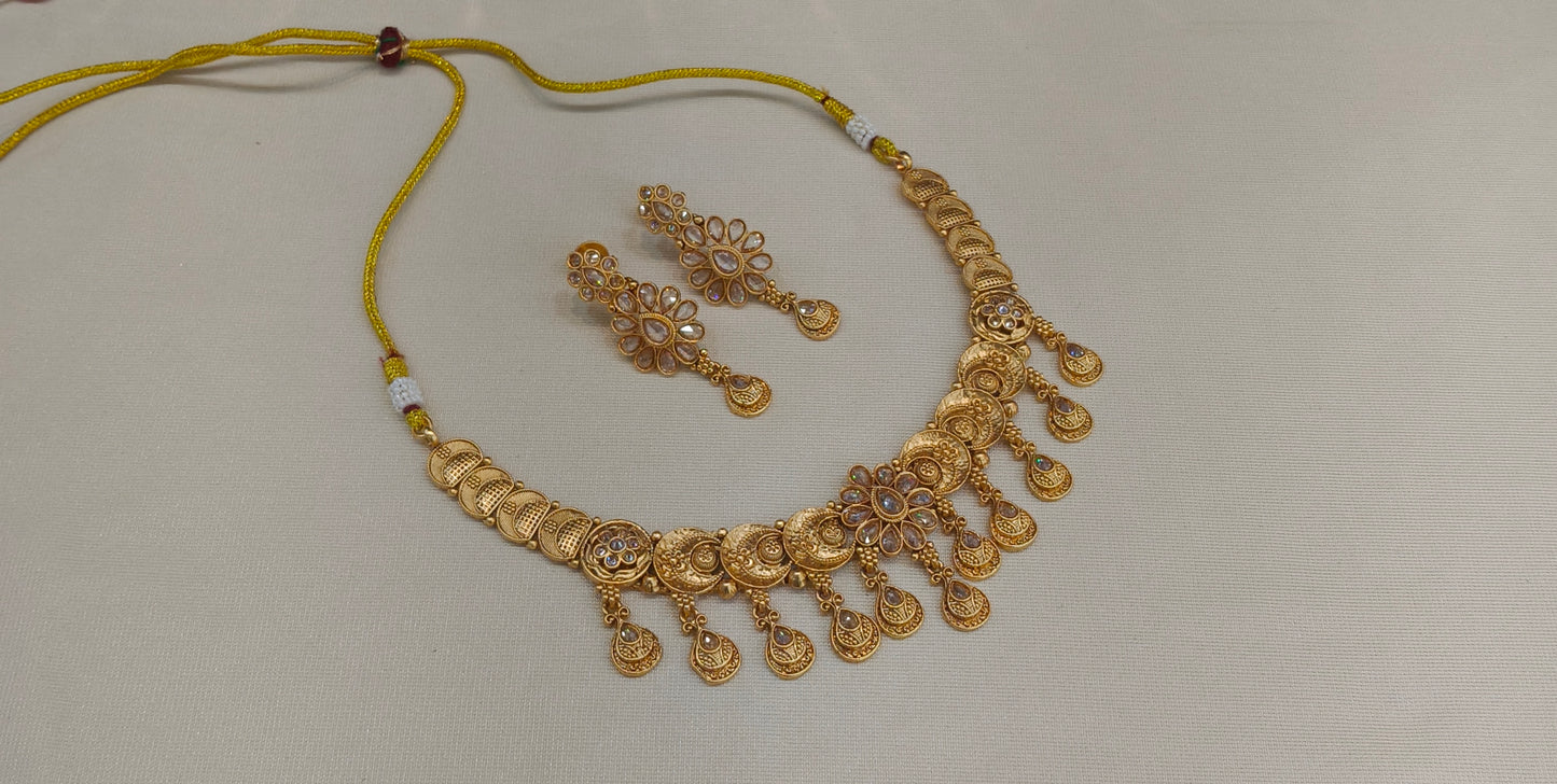 Gold Polki  Necklace Jewellery Juhi Set