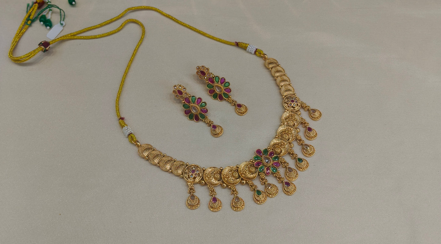 Gold Polki  Necklace Jewellery Juhi Set