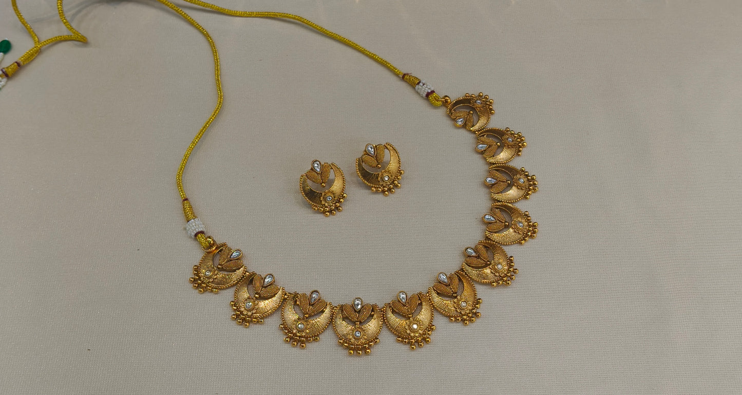 Gold Polki  Necklace Jewellery Juhi Set