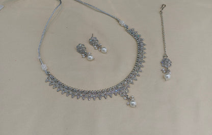 Silver necklace Set/ Silver set Anju Jewellery
