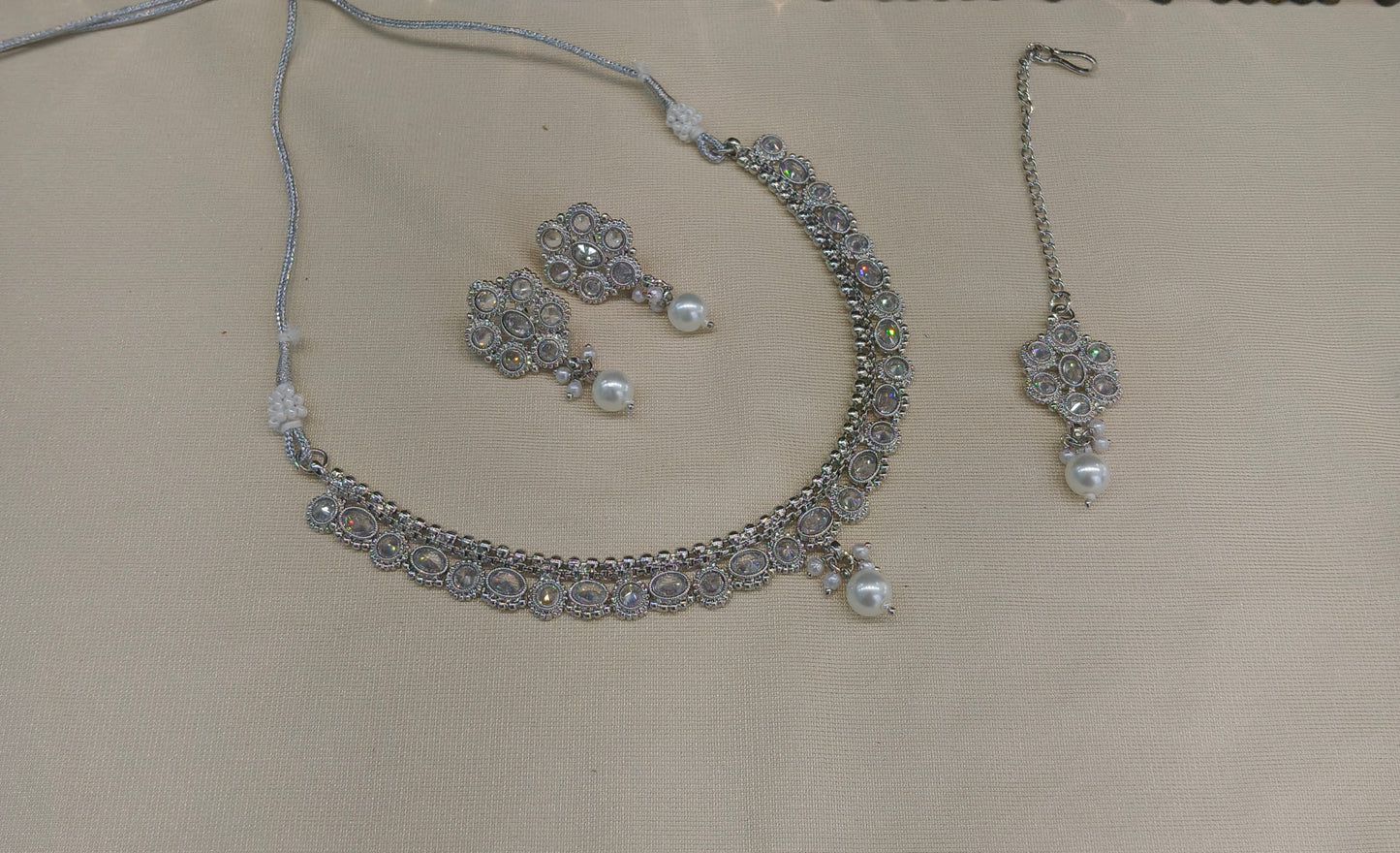 Silver necklace Set/ Silver set Anju Jewellery