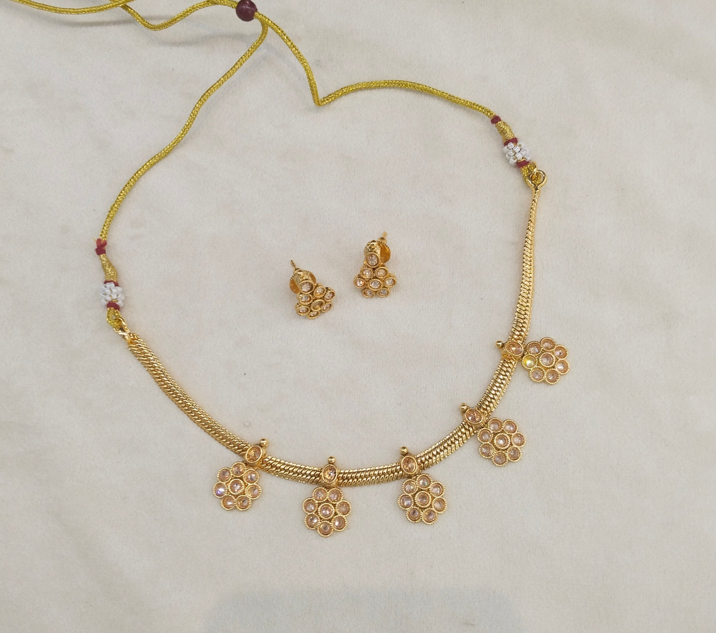 Gold Polki Necklace Jewellery Mansi Set
