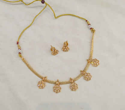 Gold Polki Necklace Jewellery Mansi Set