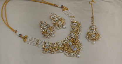 White Kundan necklace Set/ kundan Indian jewellery kundan Gita sets