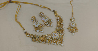White Kundan necklace Set/ kundan Indian jewellery kundan Gori sets