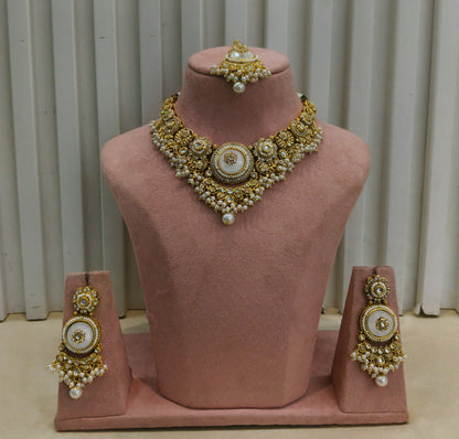 White Kundan necklace Set/ kundan Indian jewellery kundan Gori sets