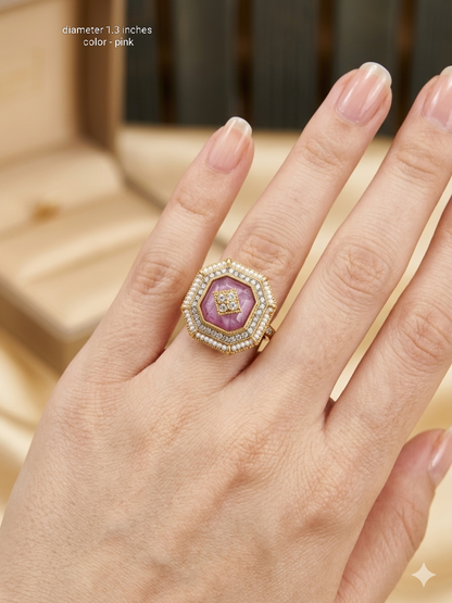 Kundan Adjustable Una Finger Rings