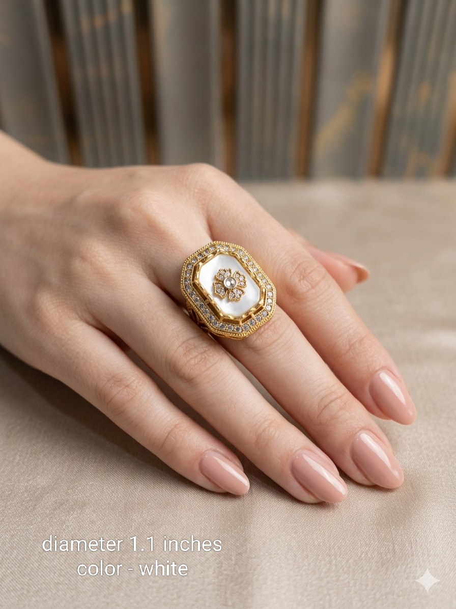 Kundan Adjustable Una Finger Rings