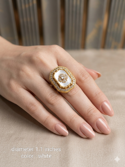 Kundan Adjustable Una Finger Rings