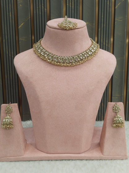 Antique Gold Necklace Indian Jewelry Shuba Set