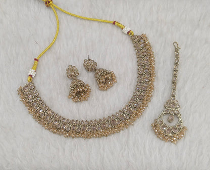 Antique Gold Necklace Indian Jewelry Shuba Set