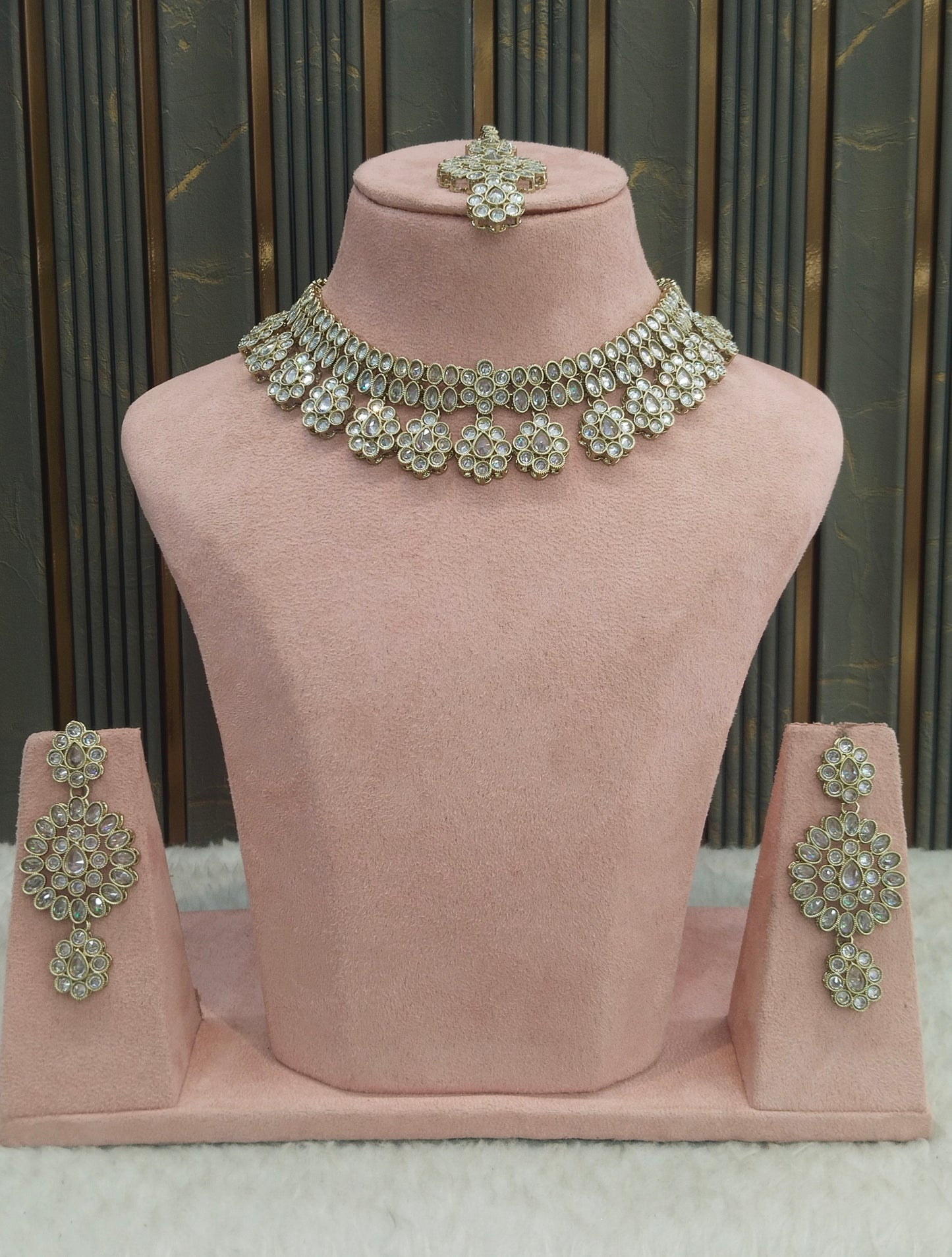 Antique White Necklace Indian Jewelry Jasnir Set