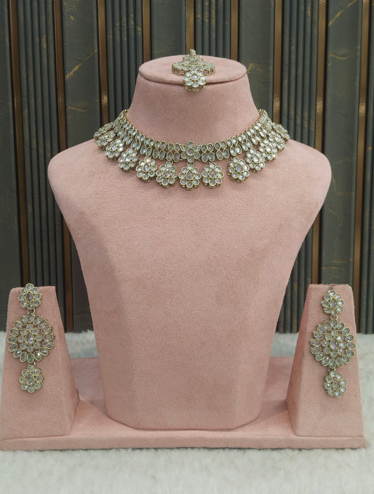 Antique White Necklace Indian Jewelry Jasnir Set