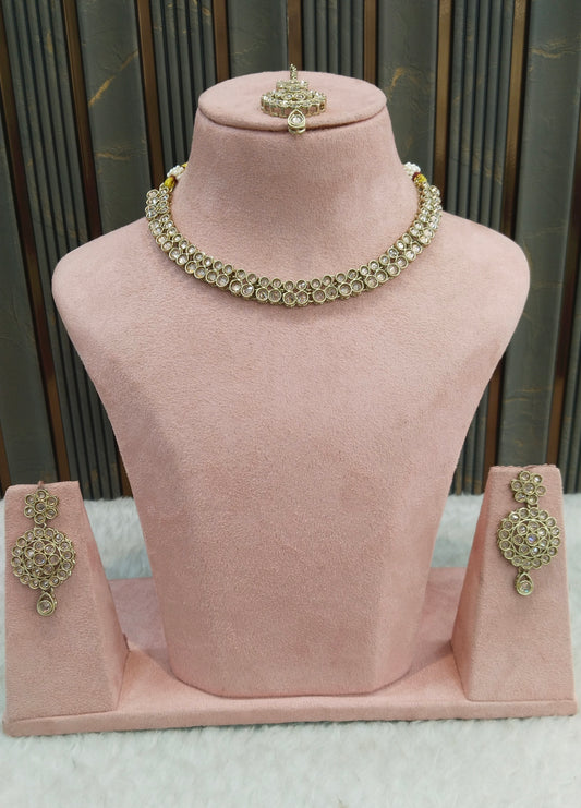 Antique Gold Necklace Indian Jewelry Jasnir Set