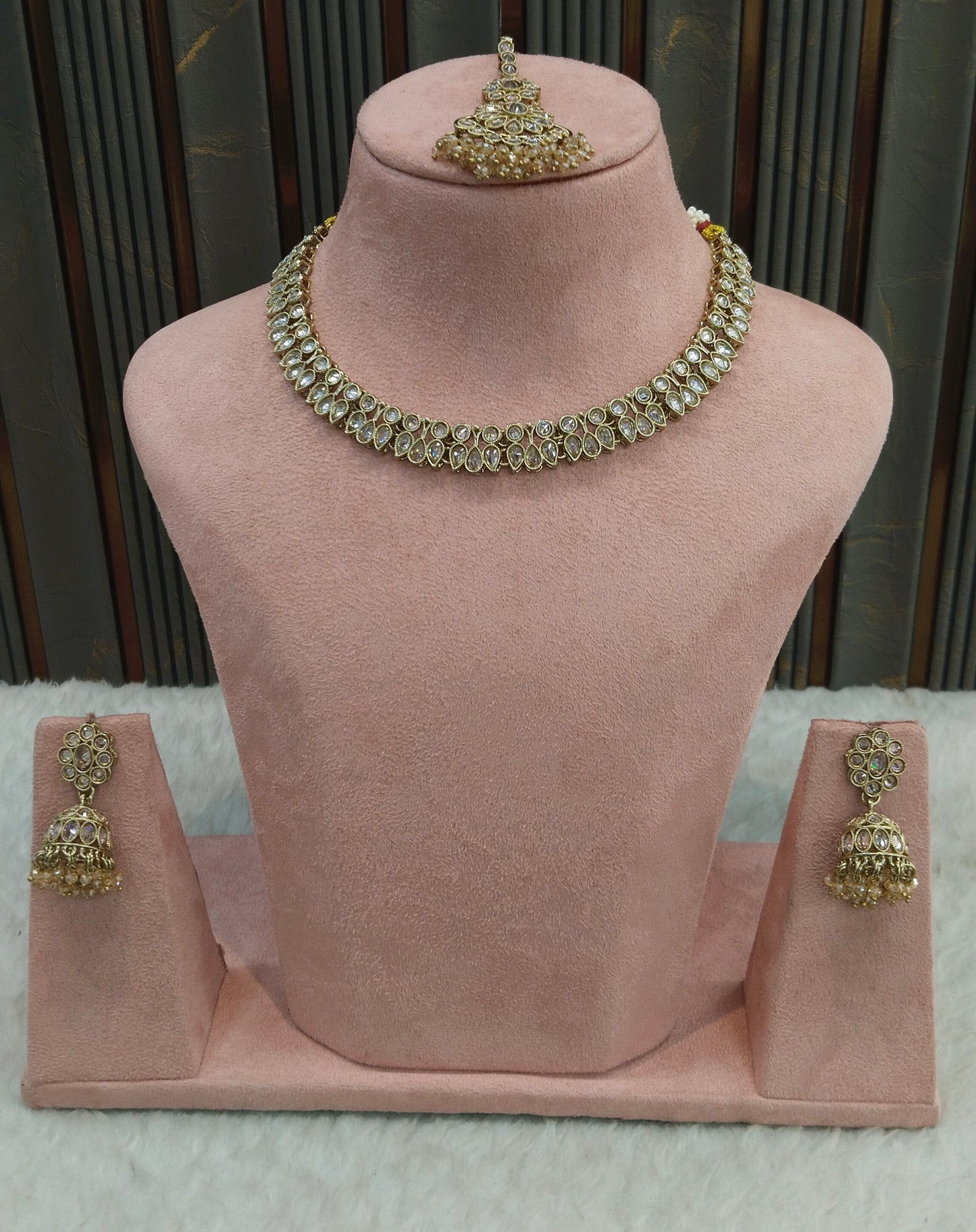 Antique White Necklace Indian Jewelry Jasnir Set