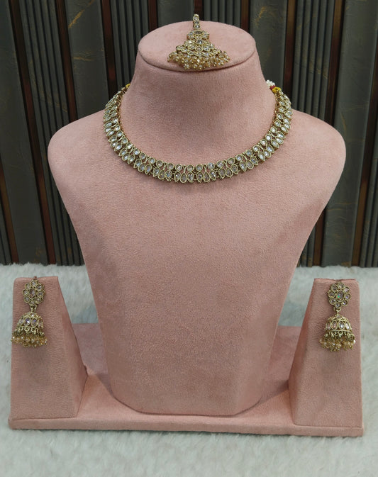 Antique White Necklace Indian Jewelry Jasnir Set