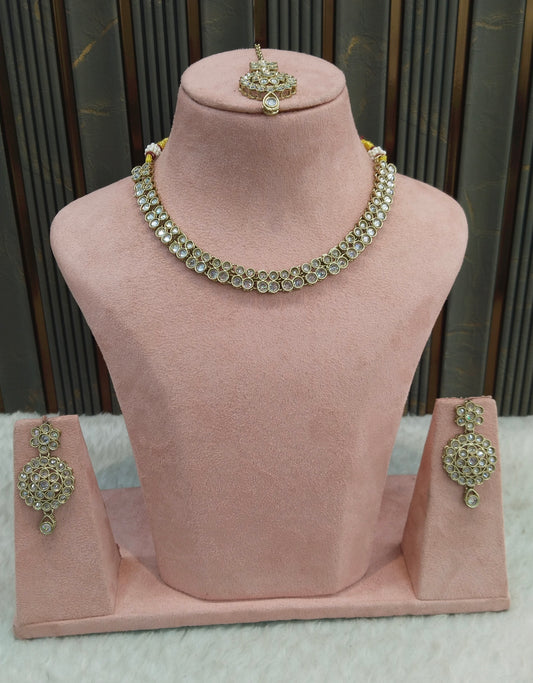 Antique White Necklace Indian Jewelry Jasnir Set