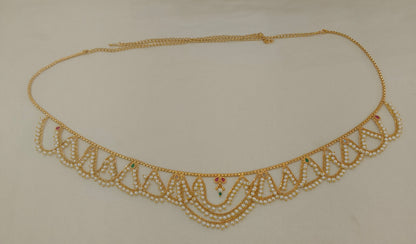 Gold Ruby Green Belly chain indian kamarbelt Prachi saree chain