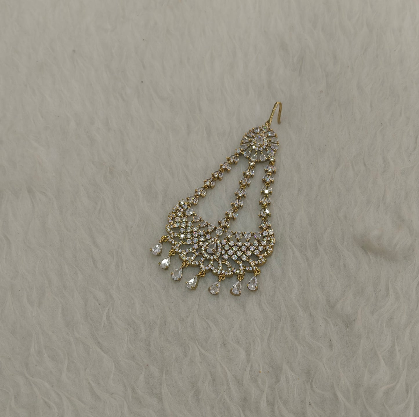 Antique American Diamond Passa Jhumar Jhoomer Hanu Headpiece