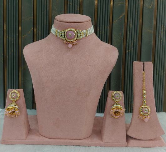 Pink Kundan Choker Indian jewellery Asma  sets