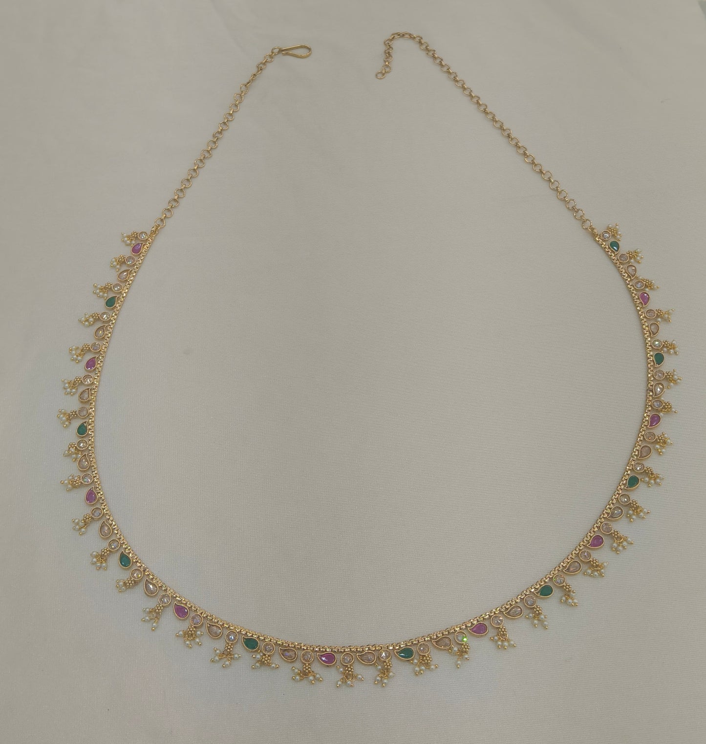 Gold Ruby Green Belly chain indian kamarbelt Marco saree chain