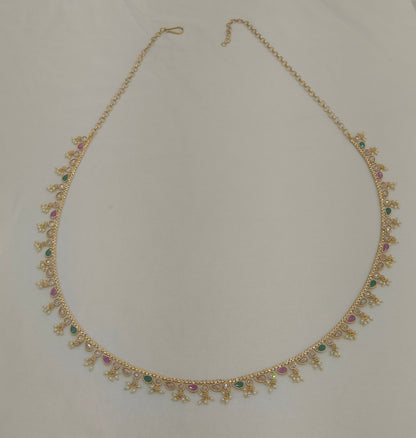 Gold Ruby Green Belly chain indian kamarbelt Marco saree chain